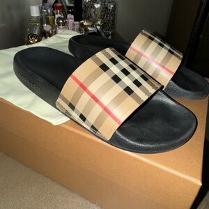 Authentic Burberry pool slides